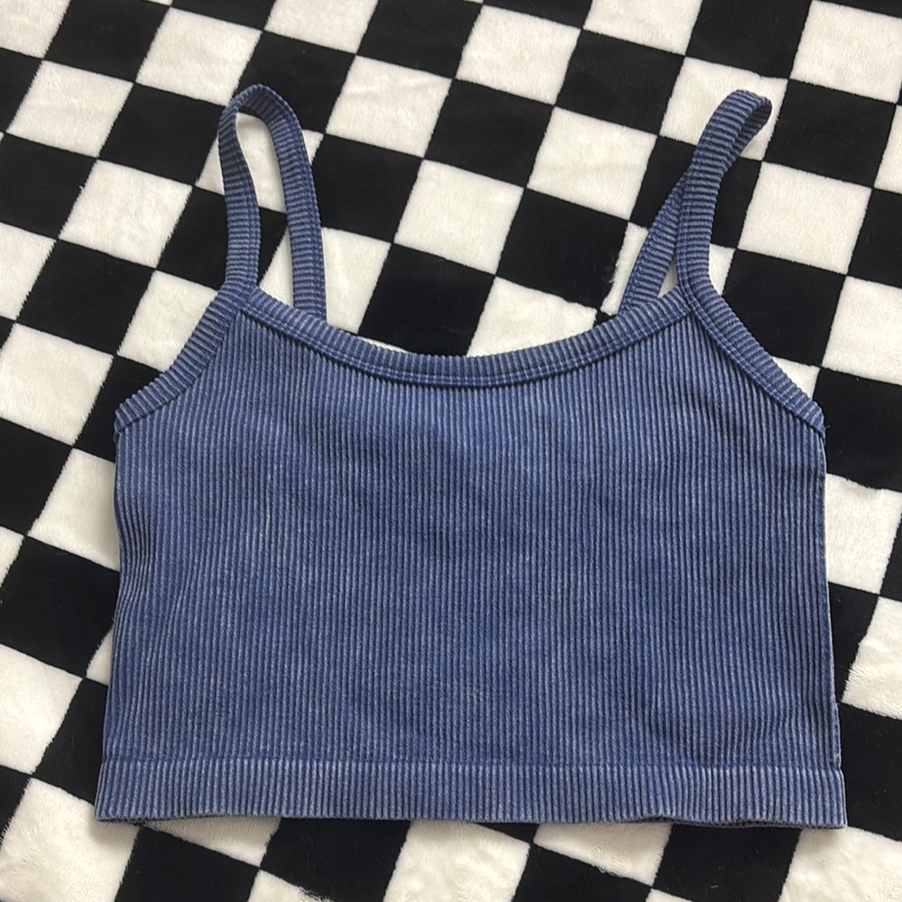 Women’s Blue Ribbed Crop Top Forever 21 Never Worn
